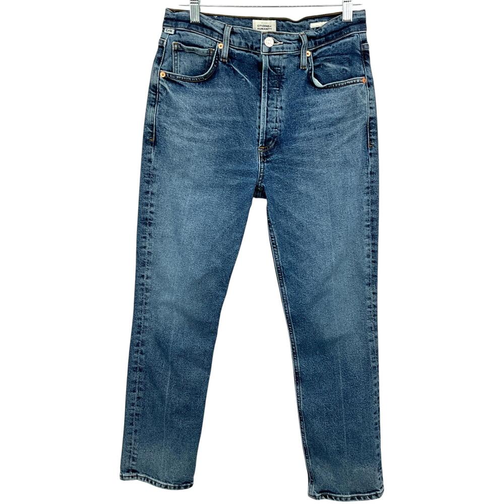 Citizens Of Humanity Jolene Jeans Womens 28 Blue High Rise Straight Button Fly .